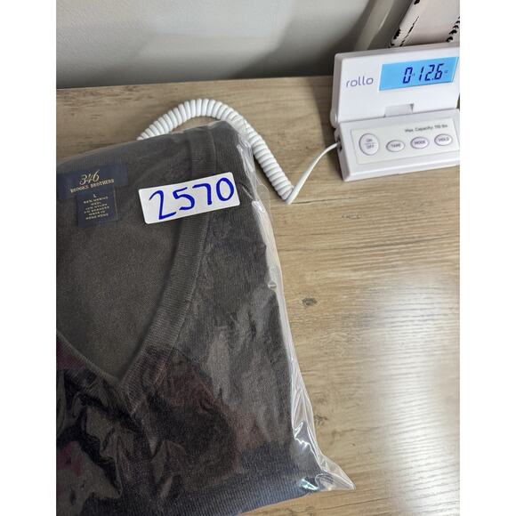 Vintage Brooks Brothers 346 Mens Merino Wool Sweater L Chocolate Brown V-Neck - Picture 7 of 7